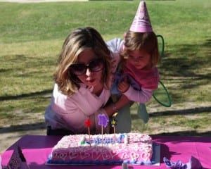 Here I am helping Lainey blow out her candles