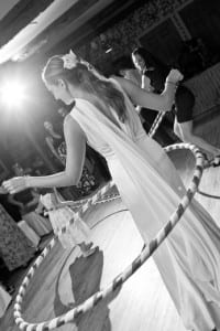The bride hula hooping The bride hula hooping