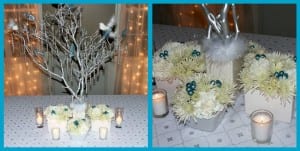 Let it snow 3 The centerpiece was a manzanita tree spray painted silver