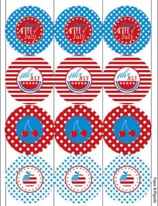 4th of July Cupcake Topper Printables