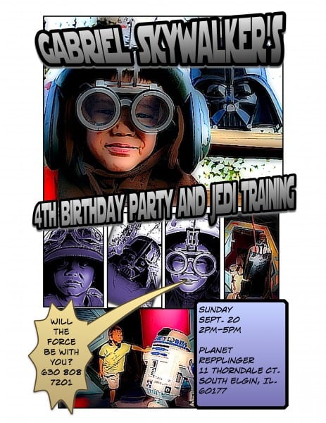 Star Wars Birthday Invitations. The invitation