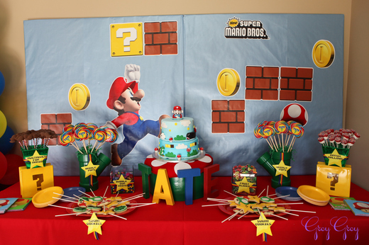 Super Mario Birthday Party Dessert Table 1 The Catch My Party Blog The Catch My Party Blog 7530