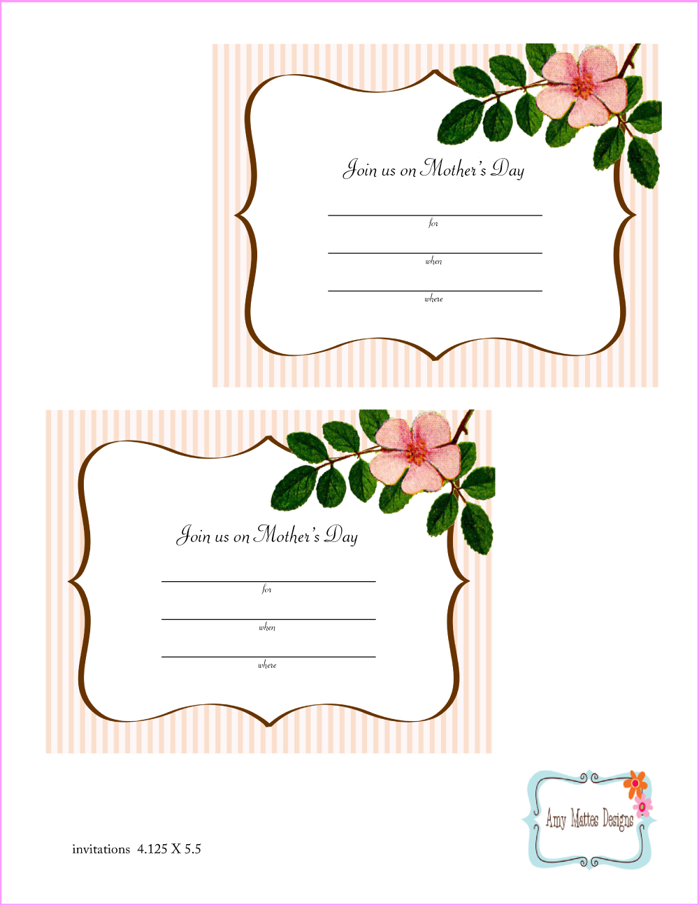 Free Printable Mothers Day Invitation Templates - Printable Templates