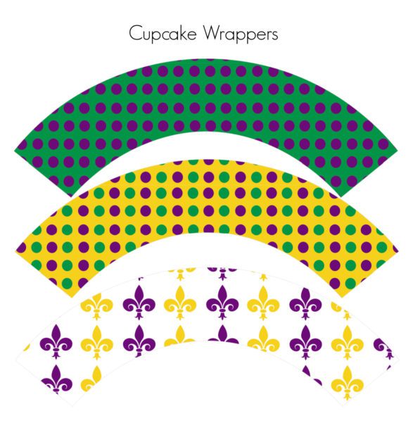 FREE Mardi Gras Printables - Cupcake Wrappers
