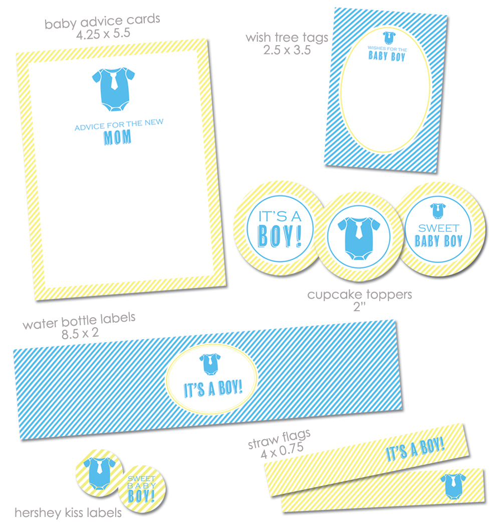 FREE It s A Boy Baby Shower Printables From Green Apple Paperie 