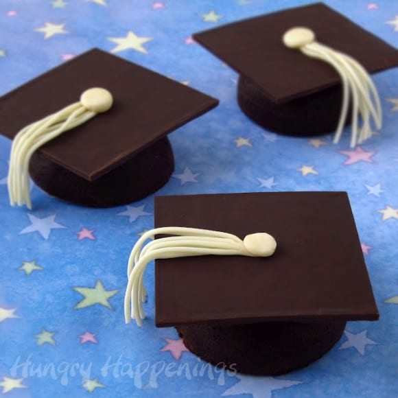Flourless chocolate cap graduation cap, edible craft, dark chocolate graduation treat, dessert 2