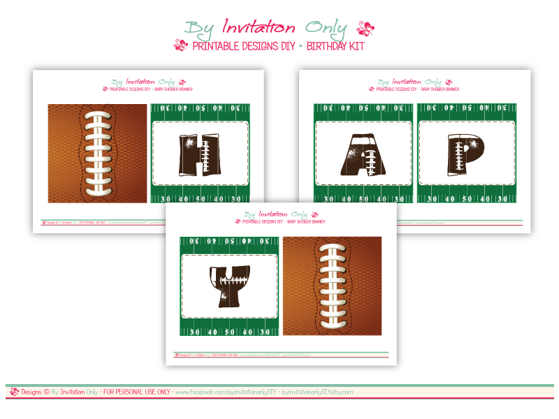 FREE Football Party Printables from By Invitation Only DIY Catch My Party