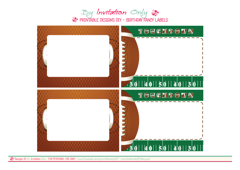 Free Football Party Printables From By Invitation Only Diy Catch My Party