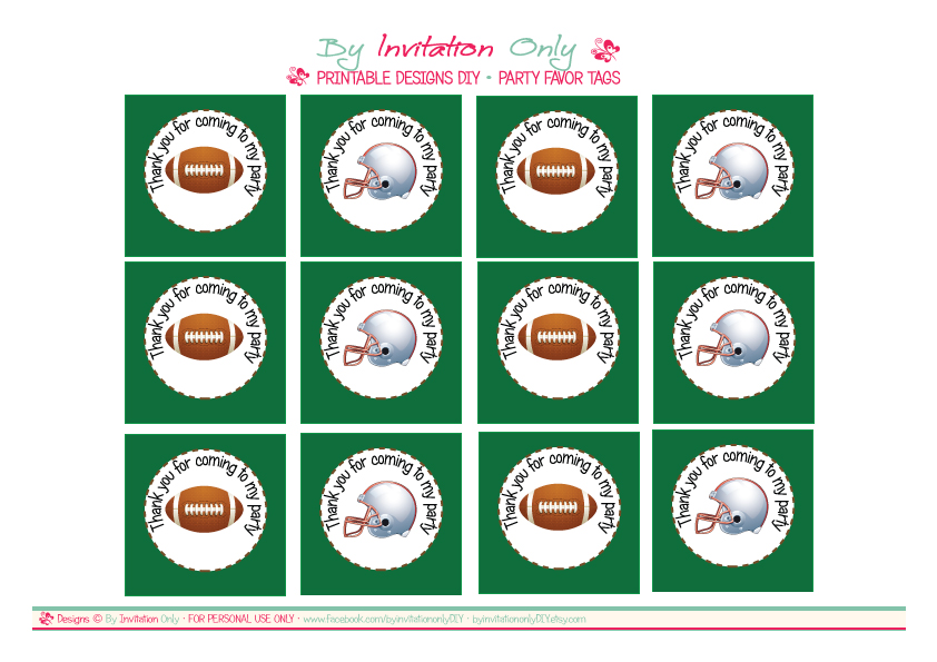 FREE Football Party Printables from By Invitation Only DIY Catch My Party