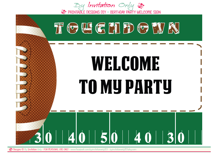 Free Football Party Printables From By Invitation Only Diy Catch My Party