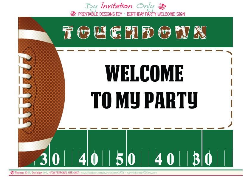 FREE Football Party Printables From By Invitation Only DIY Catch My Party