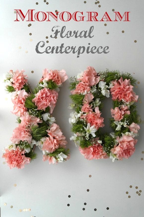 Monogram Floral Centerpiece | CatchMyParty.com
