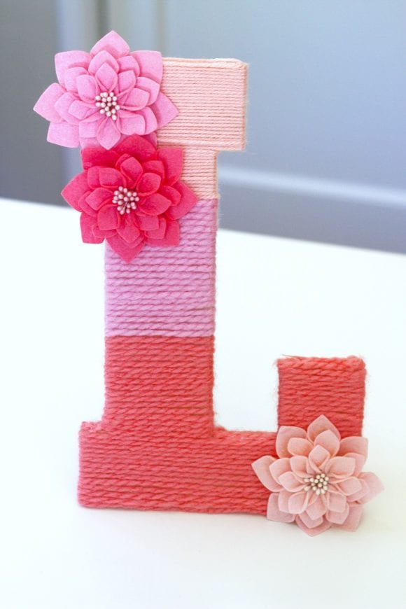 Yarn-Wrapped Ombre Monogrammed Letter | CatchMyParty.com