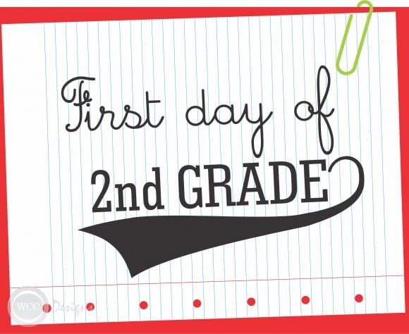 FREE 1st Day of 2nd Grade Printable Sign