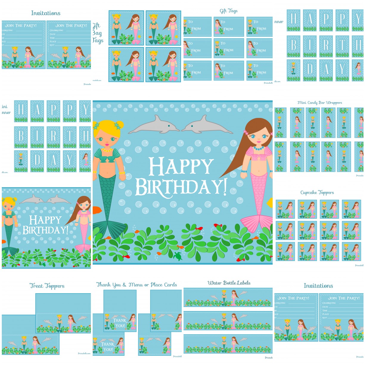 FREE Mermaid Birthday Party Printables From Printabelle Catch My Party