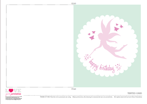 Free Printable Fairy Birthday Card