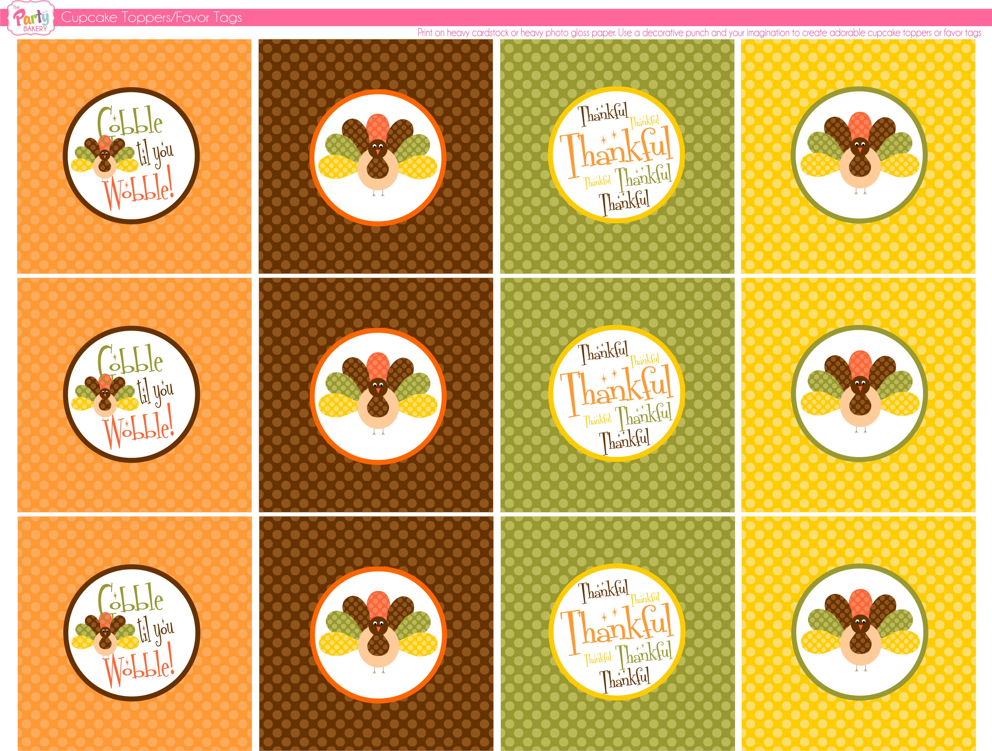 FREE Thanksgiving Printables from The Party Bakery Catch My Party