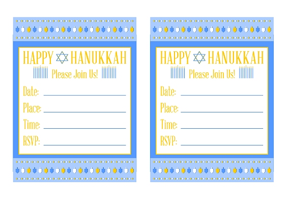 Hanukkah Invitations Free Printable