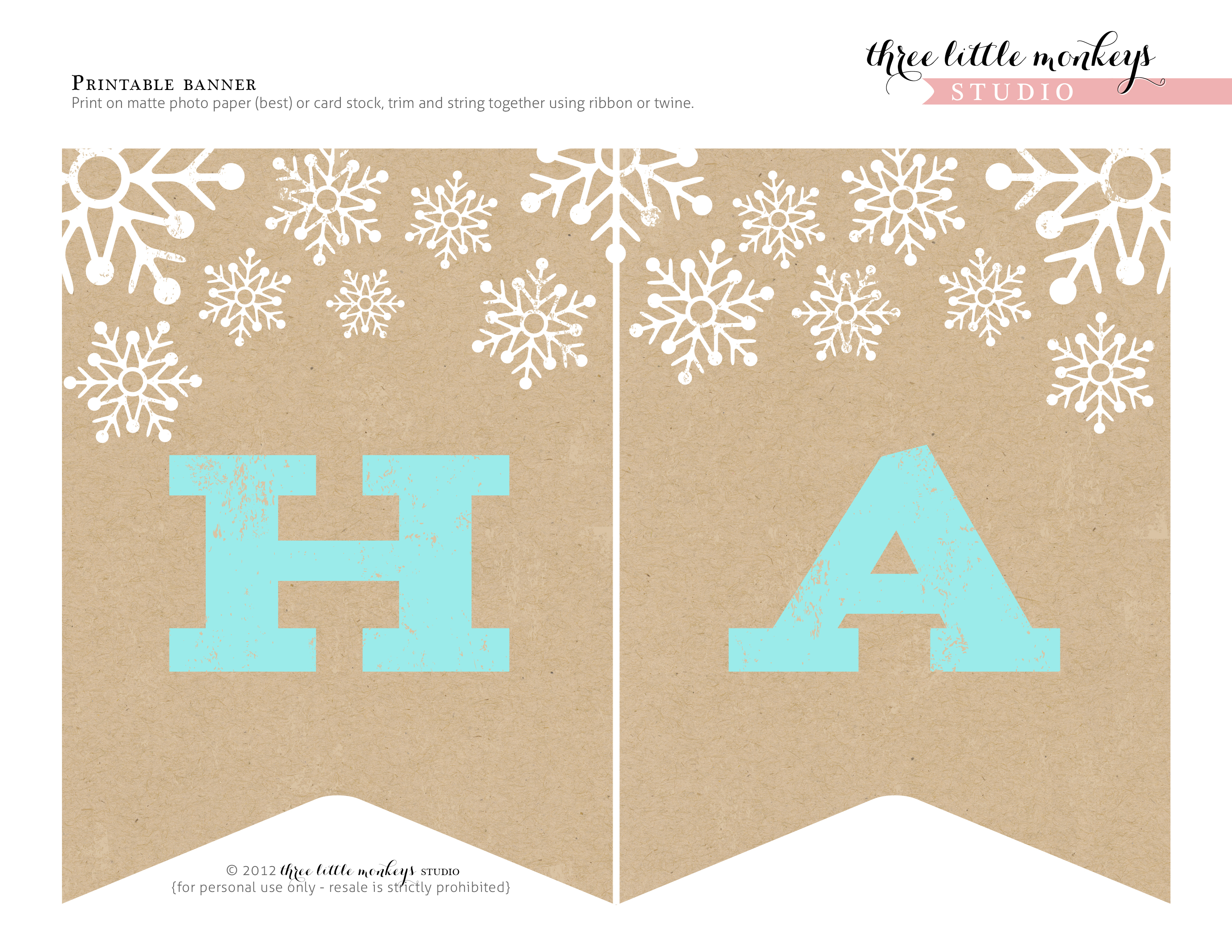 FREE Christmas Party Printables from Three Little Monkeys Studio