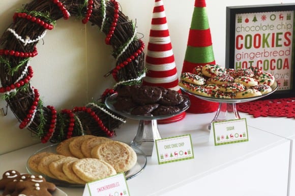 Free Cookies & Cocoa Christmas Printables for a cookie exchange holiday party! | CatchMyParty.com