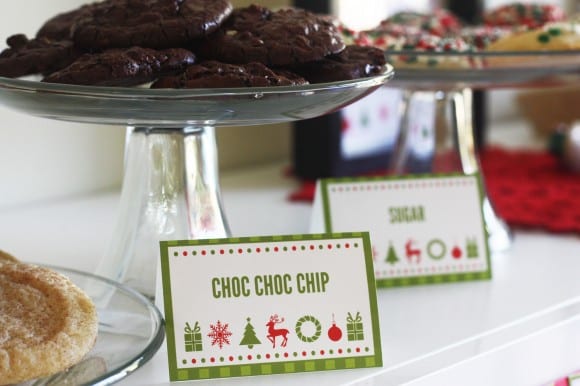 Free Cookies & Cocoa Christmas Printables for a cookie exchange holiday party! | CatchMyParty.com