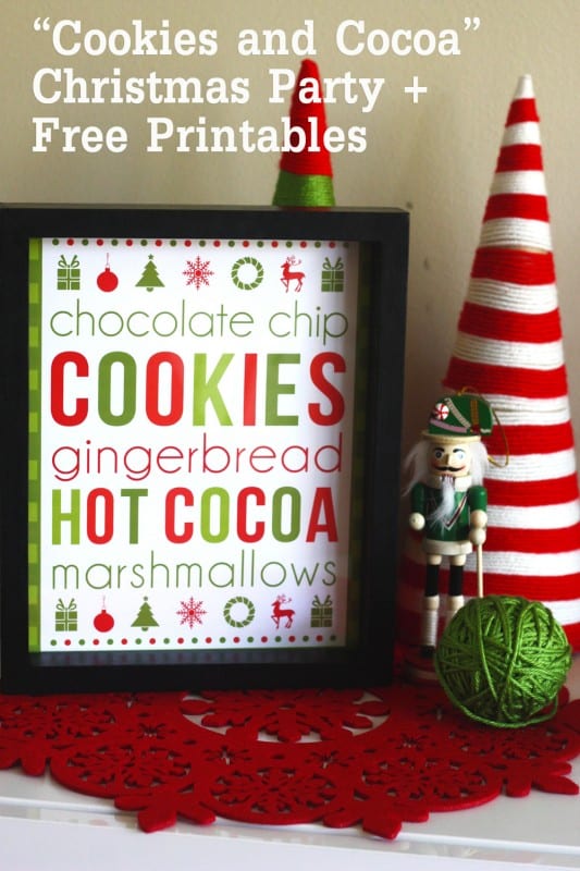 Free Cookies & Cocoa Christmas Printables for a cookie exchange holiday party! | CatchMyParty.com