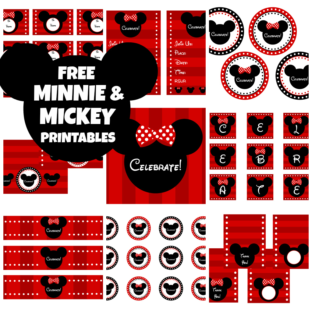 FREE Mickey Minnie Mouse Birthday Party Printables from