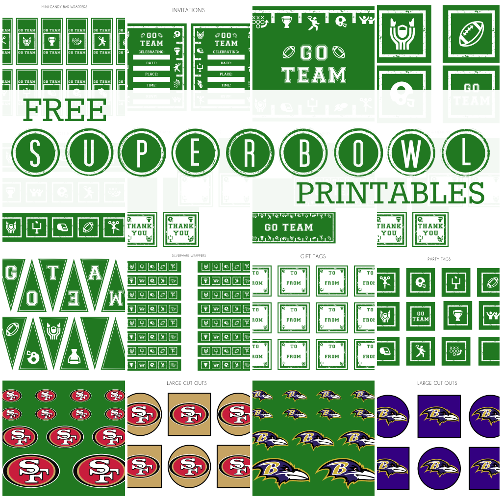 FREE Super Bowl Party Party Printables from Printabelle Catch My Party