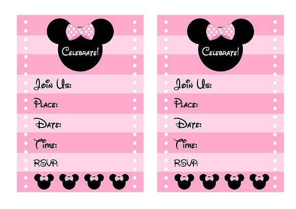 Minnie Mouse Party Invitations Templates Free