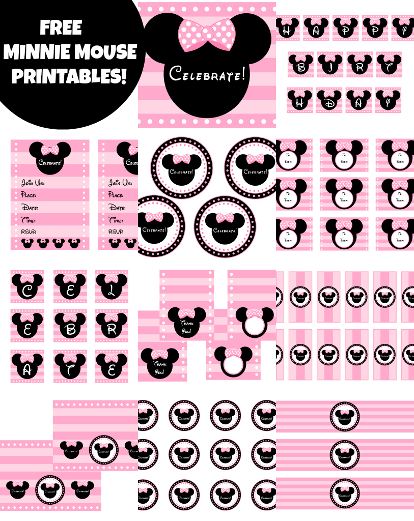 FREE PINK Minnie Mouse Birthday Party Printables Catch My Party