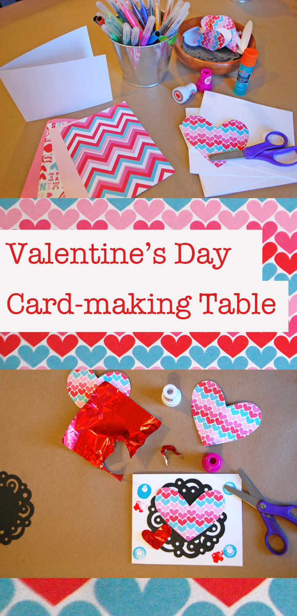 Valentines Day Card Making Table