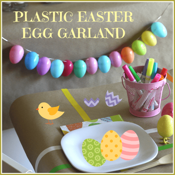 How to make a plastic Easter egg garland | CatchMyParty.com