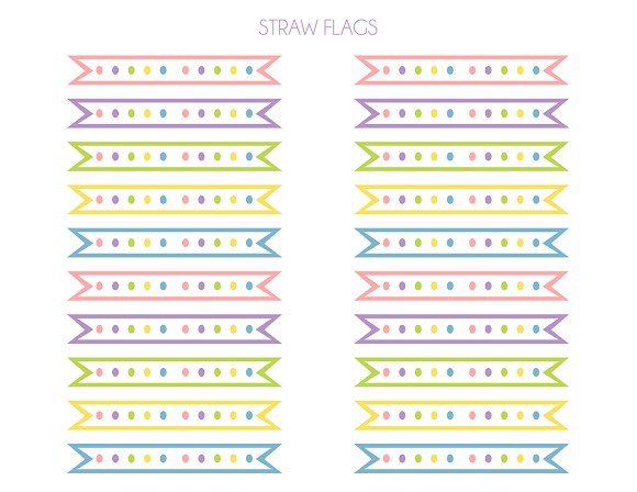 FREE Easter Party Printables  - Straw Flags
