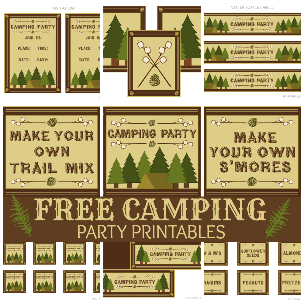 Camping Themed Party Free Printables Free Templates Printable