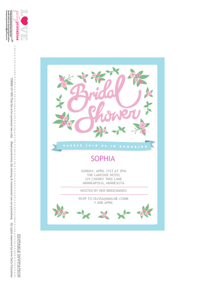 Editable invitations