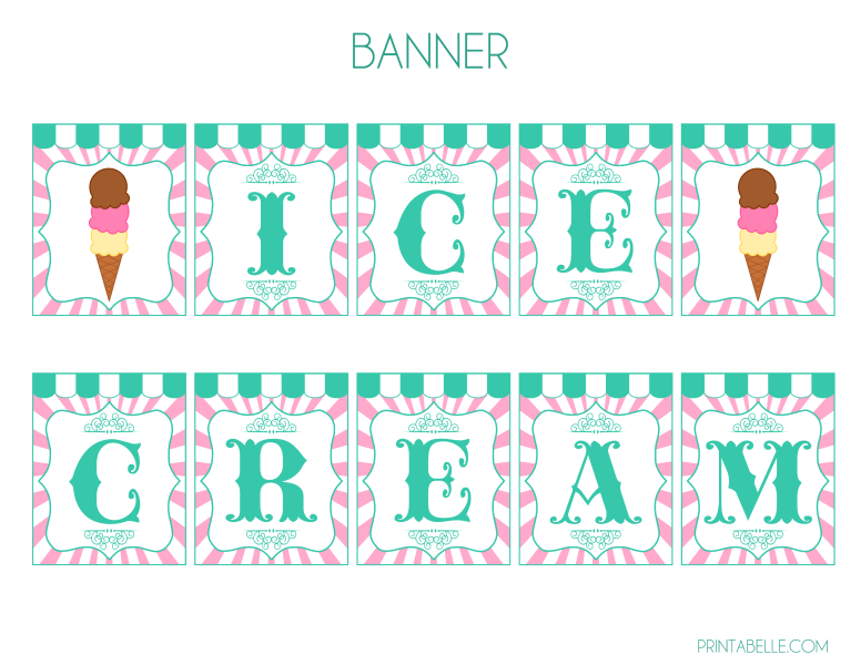 Ice Cream Banner Free Printable