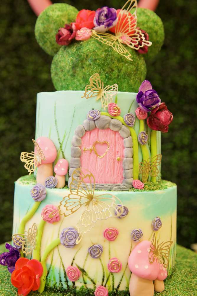 Fairy Woodland Minnie Mouse Birthday Cake