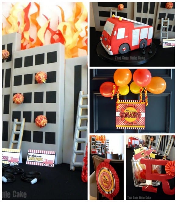 fire-truck-birthday-collage