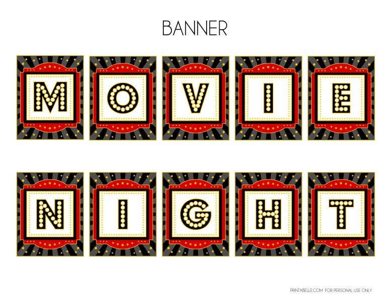 Free Movie Night Party Printables