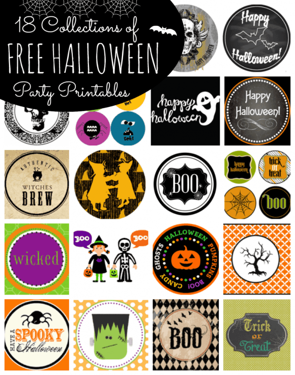 18 Free collections of Halloween party printables