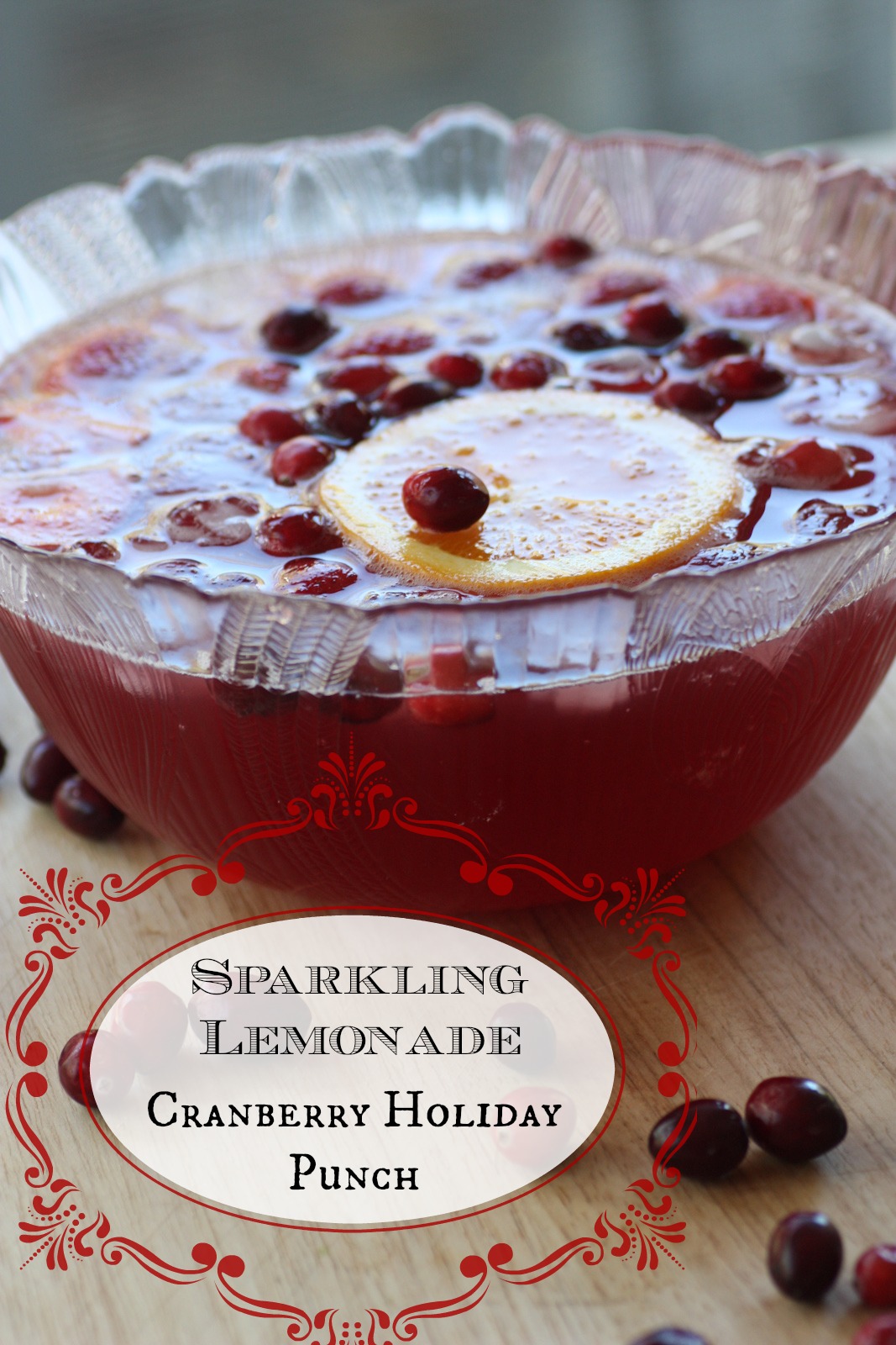 Sparkling Lemonade Cranberry Holiday Punch Recipe | Catch My Party
