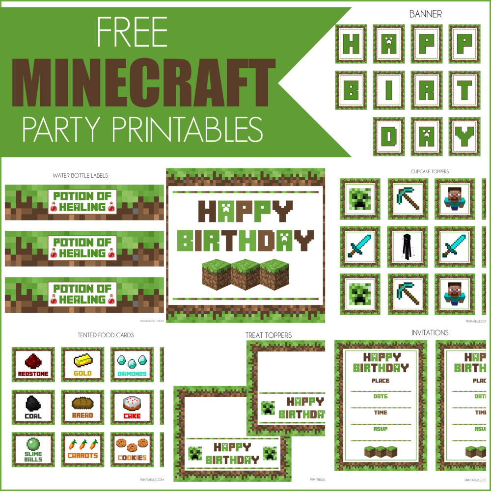 FREE Minecraft Printables | Catch My Party