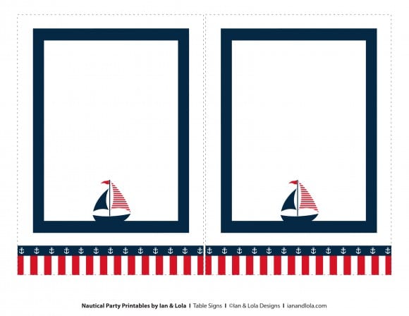 Free Nautical Party Printables