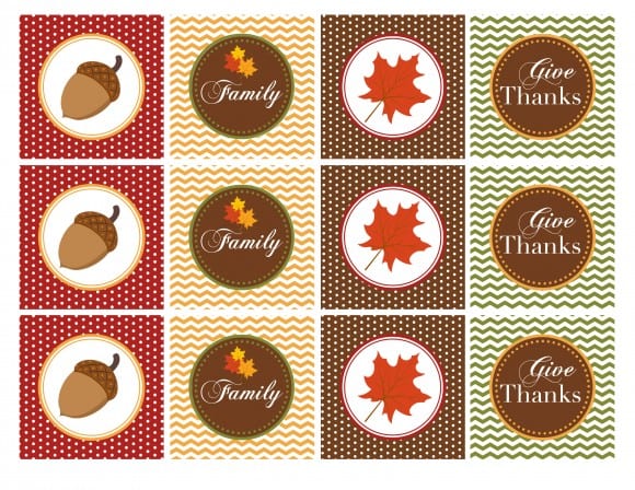 Free printables Thanksgiving cupcake toppers