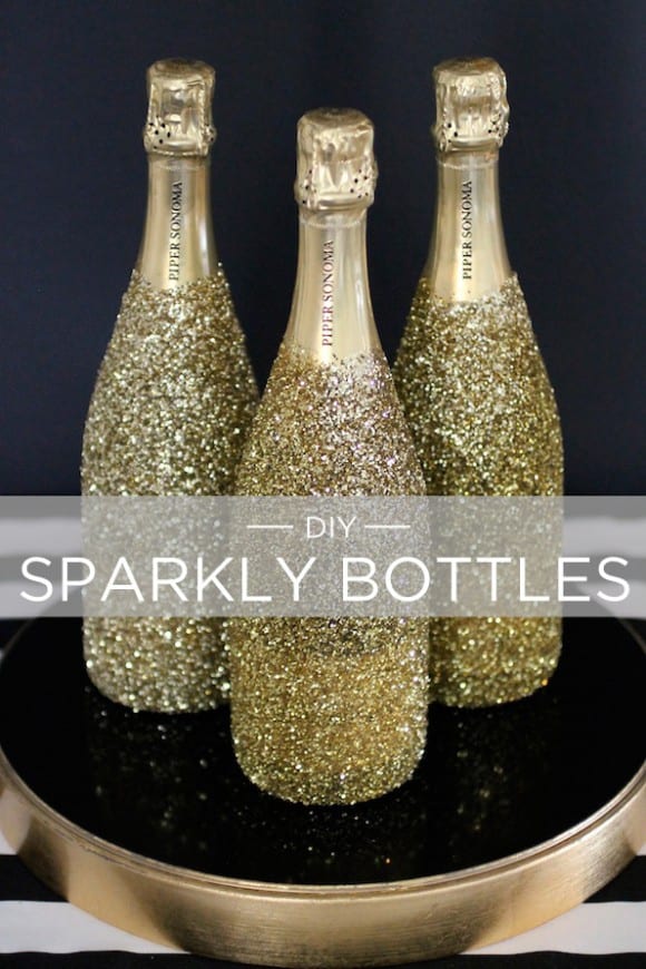 DIY Sparkly Champage Bottles