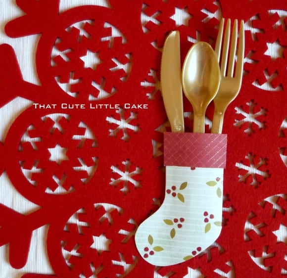 Christmas stocking cutlery holder craft