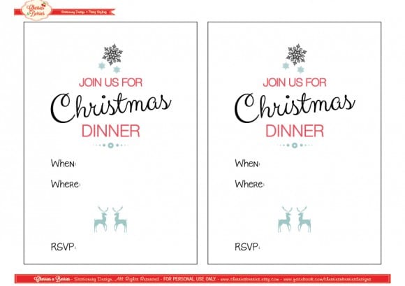 Free Printables - Modern Christmas Dinner