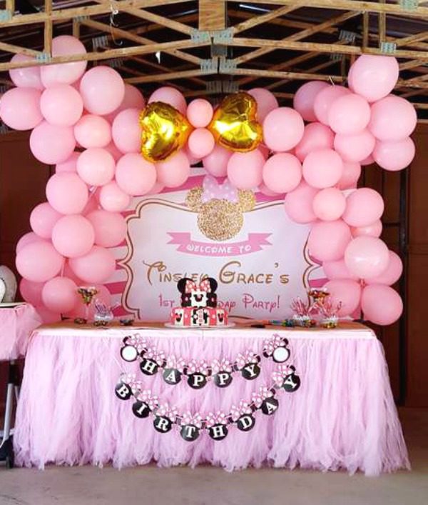 Pink Minnie Mouse Dessert Table