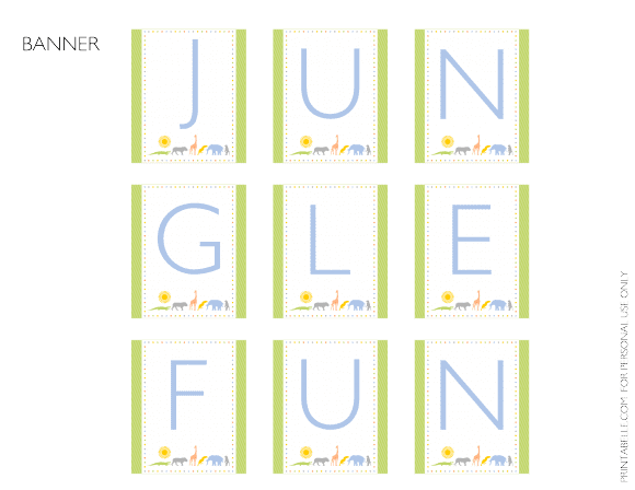 Free Jungle Party Printables - Banner