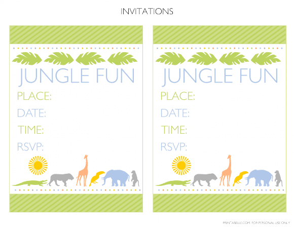 Free Jungle Party Printables - Invitation